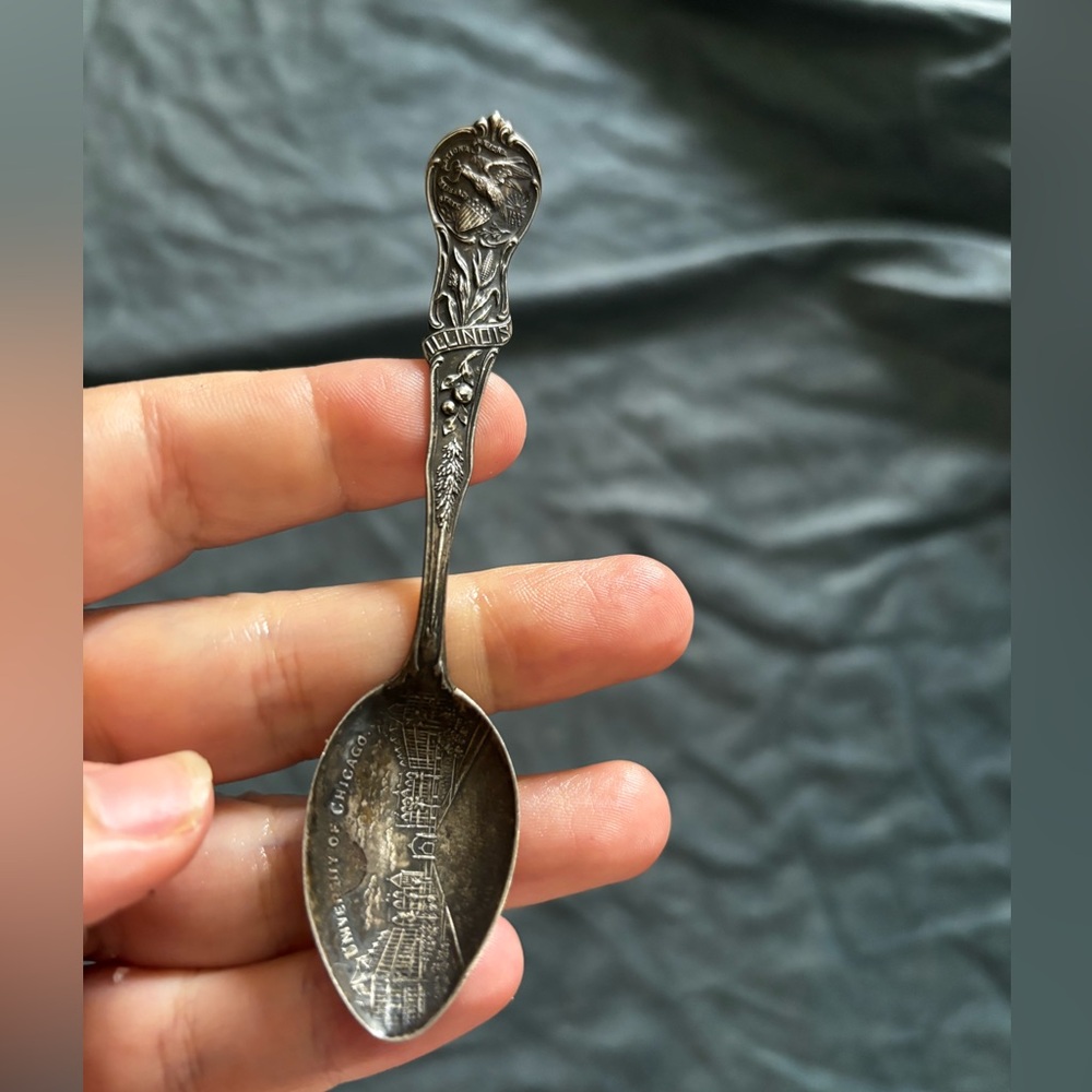 University of Chicago sterling silver antique college spoon.